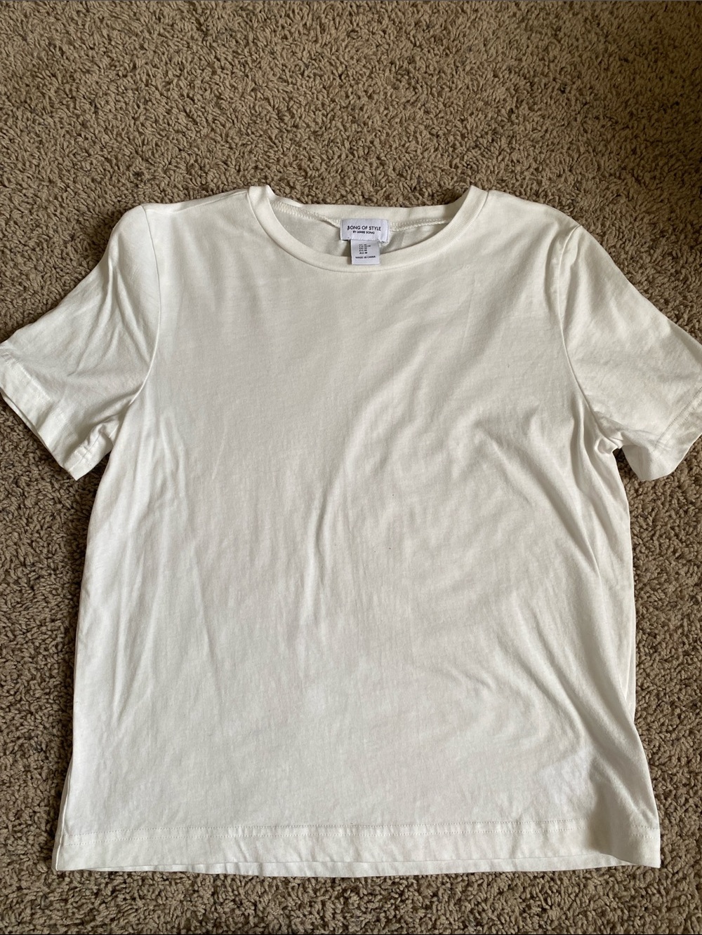 Song of Style Cream Short Sleeve Crewneck Tee